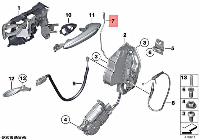 Genuine BMW Hybrid M5 F10 F11 F18 518d 520d ed Left Operating Rod 