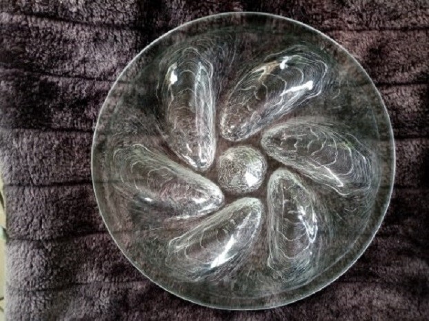 Lot de 6 assiettes à poisson verre transparente | Selency