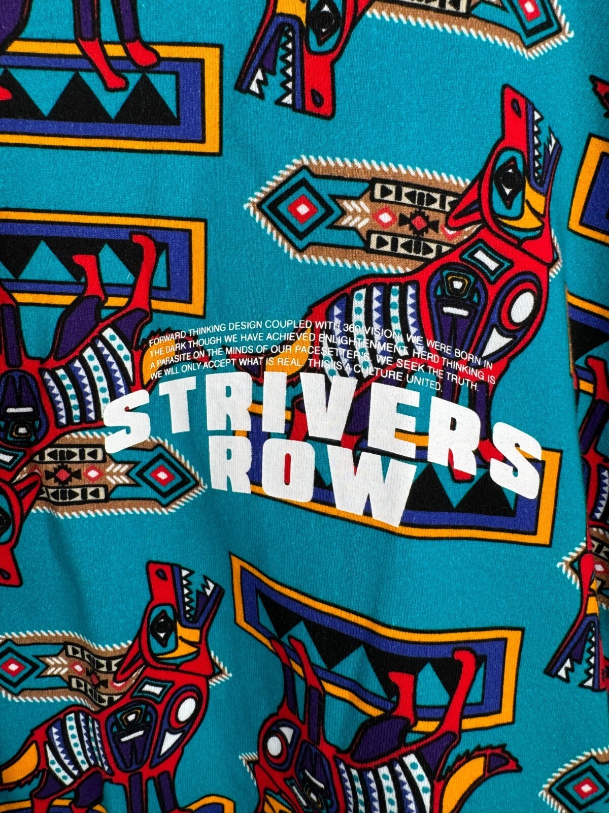 FILA T shirt Strivers Row grafica tribale no trace cotone blu grassetto tg 2XL