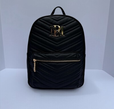 Badgley Mischka Quilted Backpack Purse Bag Badgley Mischka Quilted Black Backpack Purse Bag Gold  main image 2