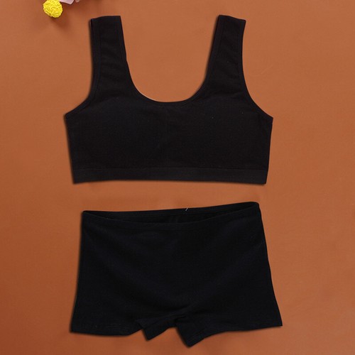 Training Bras Crop Top Girls Bra Underwear Short Boxer Sets Cotton 8-14 Years - Picture 8 of 9