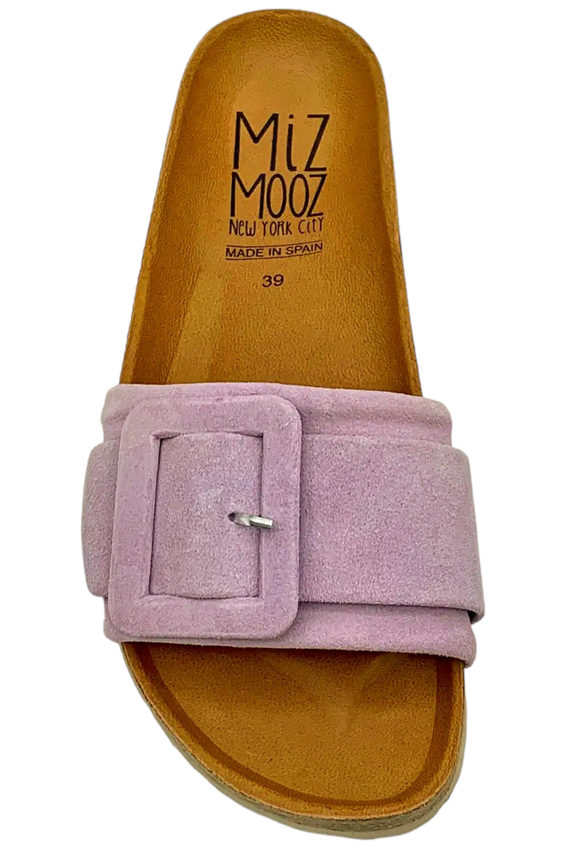 Miz Mooz Leather Buckled Slide Sandals Reiko Lilac | eBay