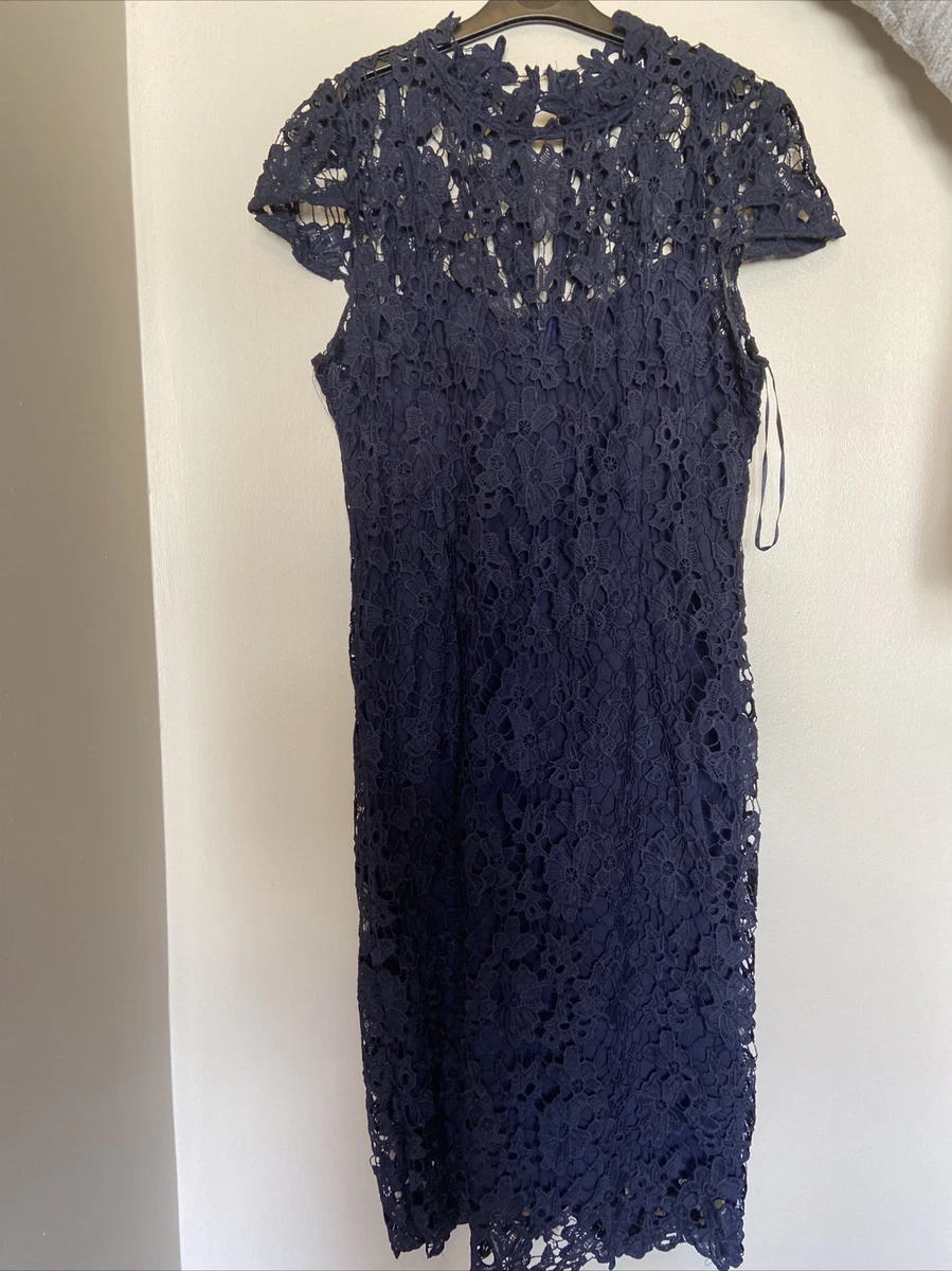 chinese dress ladies Barely There Lace Dress Blue