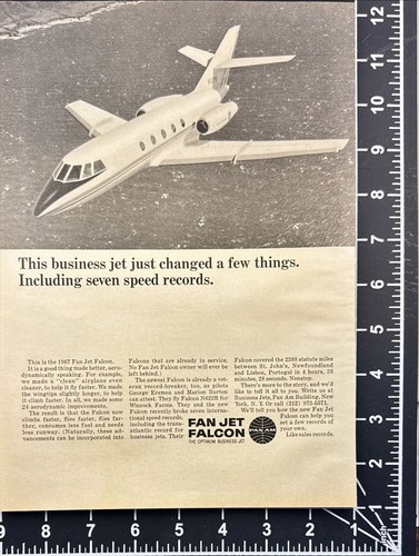 Pubblicità Fan Jet Falcon Pan Am Business Jet Stampa Vintage 1966 - Foto 2 di 6