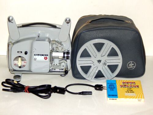 Bolex 18-5 Super 8 Film Projector w/2 Lenses Manual Case Movie & Take-Up Reel