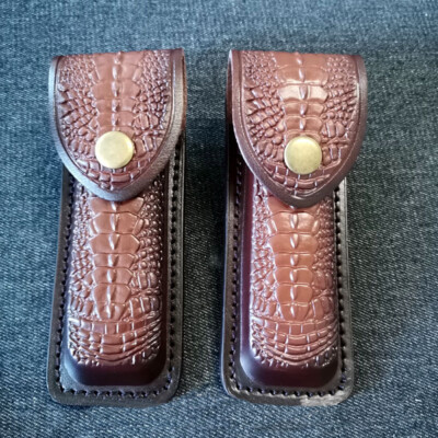 NEW HAND MADE PURE LEATHER SHEATH FOR 5'' FOLDING KNIFE & OTHER TOOLS