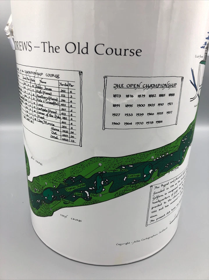 St Andrews The Old Course Golf Ice Bucket Made in USA 1980s Vintage Foto 3 de 4