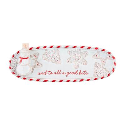 Mud Pie Gingerbread Cookies Hostess Serving Tray Snowman Toothpick Holder Set