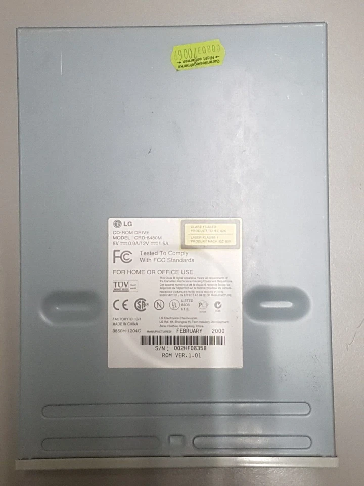LG 48x CRD-8480M CD-ROM EIDE/ATAPI CD/DVD Combo Drive Internal - Bild 2 von 2