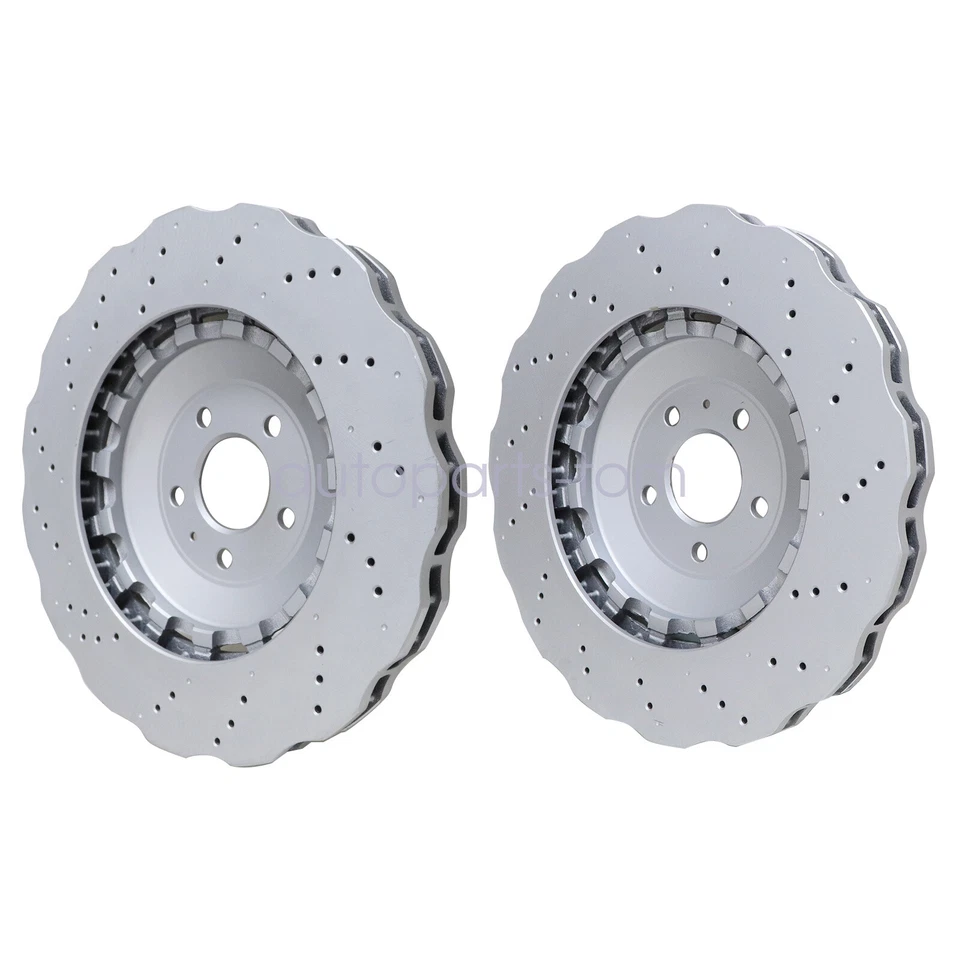 Pair For Audi RS7 14-16 4G0615301AH Front Disc Brake Rotors US - Image 3 of 4