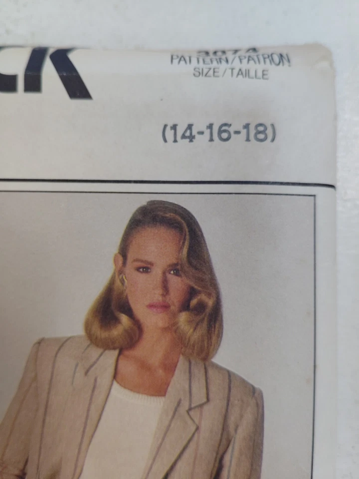 Pants Blazer Jacket Skirt Suit 8 10 12 14 16 Butterick 3074 Sewing Pattern VTG - Image 4 of 4