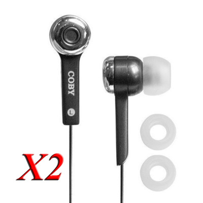 2x Coby CV-E52BK Jammerz Hochleistungs Isolierung Stereo Kopfhörer CVE52 schwarz