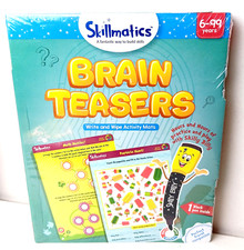 Skillmatics BRAIN TEASERS Write  Wipe Off Activity Learning Mats SEALED In Box