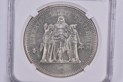 1977 France 50 Francs Silver MS63 NGC Brown Label | eBay