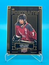 2024-25 PWHL First Edition Laura Stacey UD Portraits Gold 123/299 #P-1 Montreal