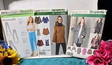 Lot of 3 Simplicity Patterns 1918 2852 2149 Women's Tops Pants Jackets Bundle