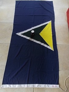 ST LUCIA Caribbean Vintage National Commonwealth Country Cloth Flag 69"x33"