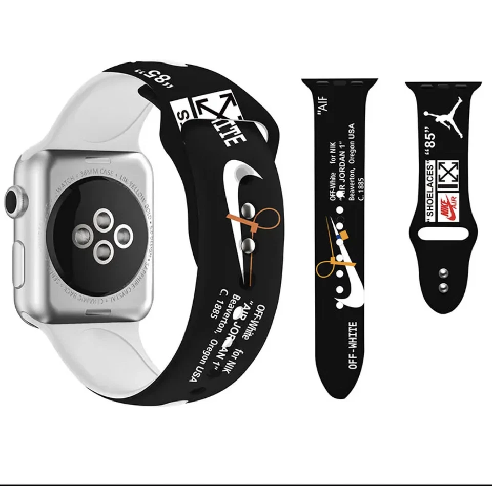 Nike Correa Silicone Apple Watch Band Off White Jordan AIR 85 - Image 3 of 4