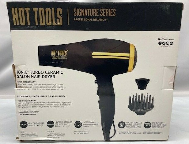 Hot Tools Signature Ionic Turbo Ceramic Salon Hair Dryer NEW- BOX DAMAGE