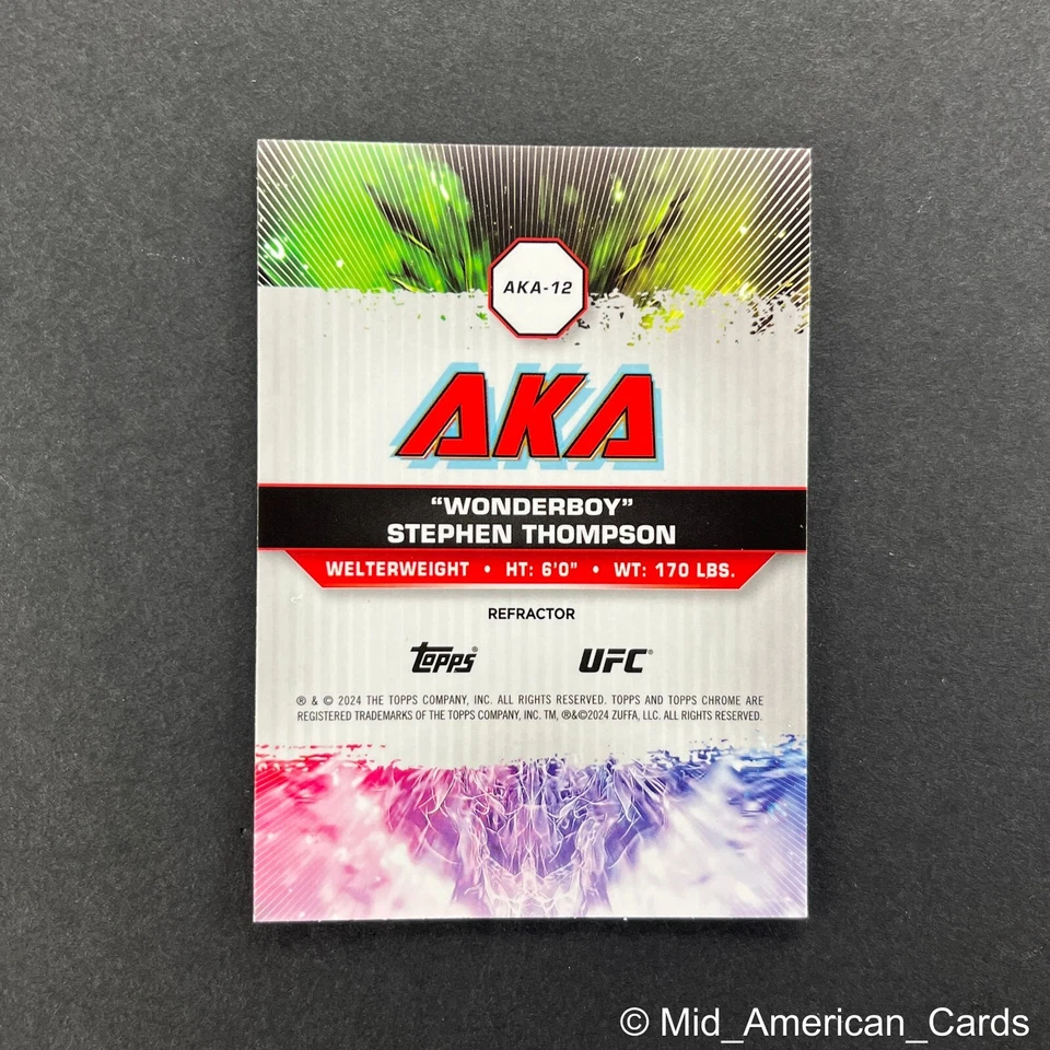 2024 Topps Chrome UFC Stephen Thompson AKA Wonderboy Refractor #AKA-12 - Image 2 of 4