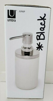 Umbra Junip Black / Chrome 3'' x 2'' x 7'' Junip Soap Pump Dispenser Modern New Box