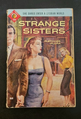 #ad Strange Sisters Fletcher Flora Lion Books 215 1955 Vintage Sleaze Lesbian Pulp $34.99
