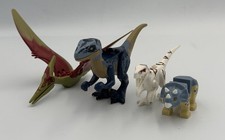 LEGO Jurassic World Dinosaurs Lot Of 4 Velociraptor, Pteranodon,  Triceratops