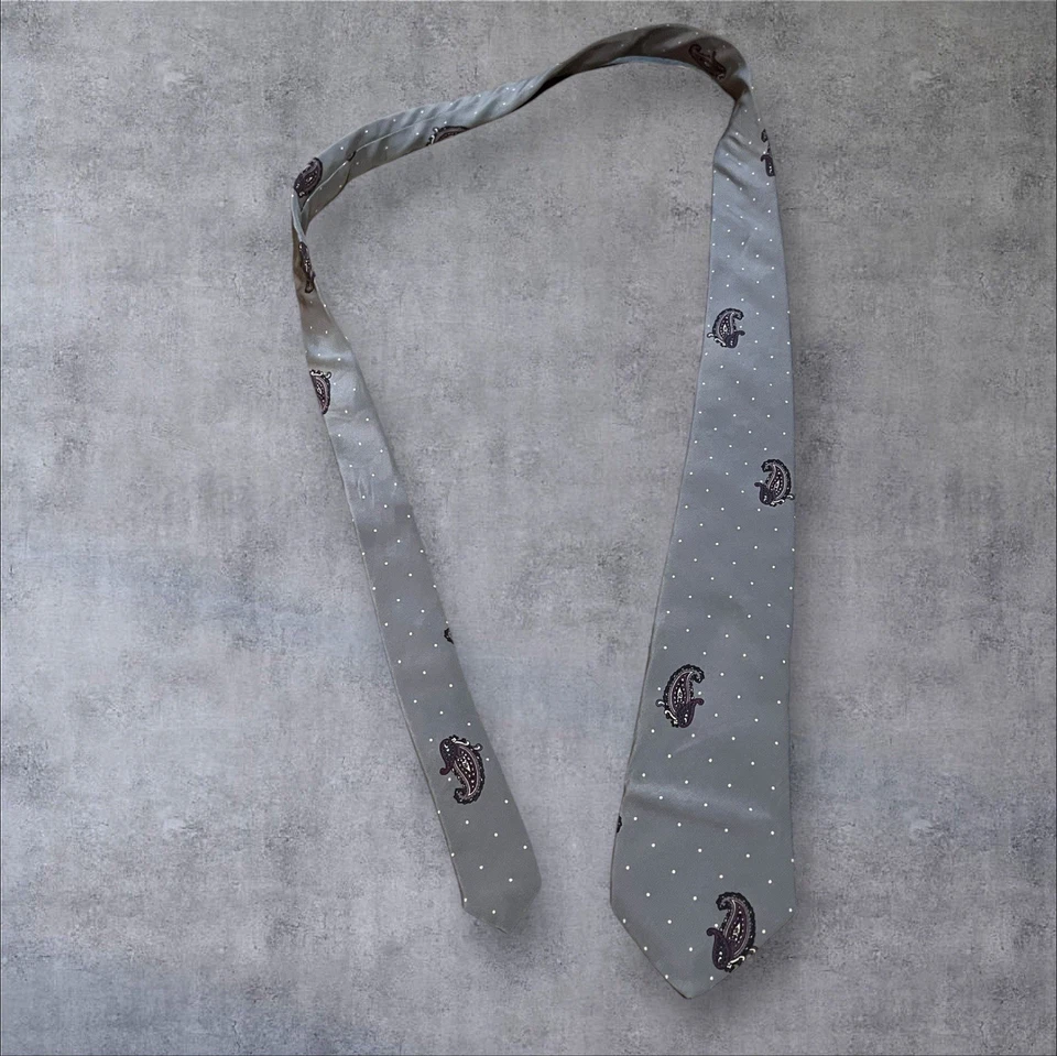 Corbata vintage Pierre Balmain formas grises lunares seda hecha en Italia Foto 4 de 4