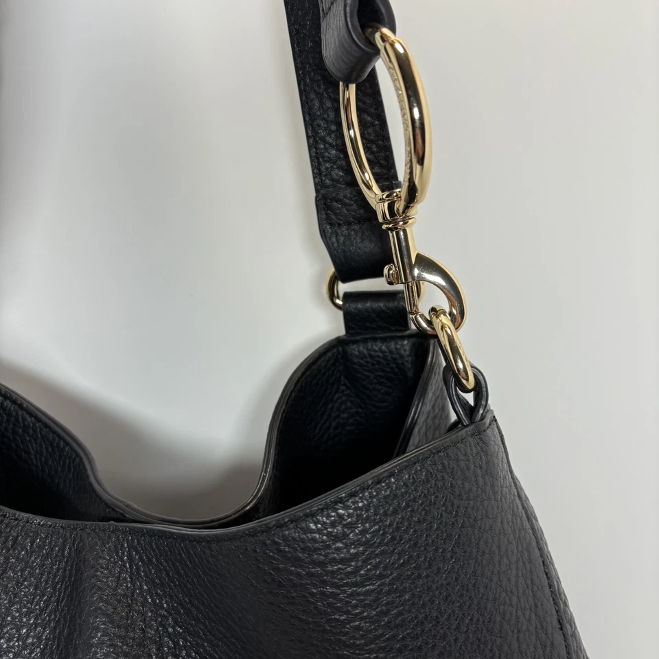 Hobo Leather VINCE CAMUTO Pebble Handbag  Mell BLACK/GOLD HARDWARE- Top Handles - Image 3 of 4