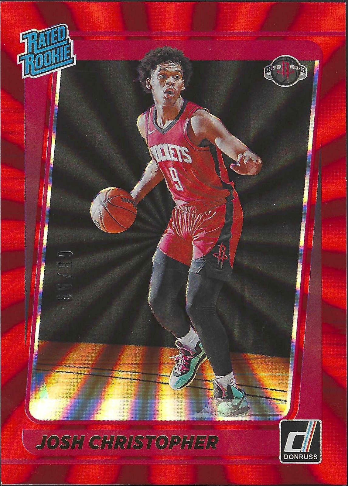 2021 Panini Donruss Rated Rookie Holo Red Laser 89/99 Josh Christopher #250