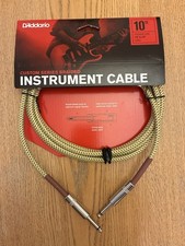 D&rsquo;Addario 10ft Custom Series Braided Tweed Guitar Cable