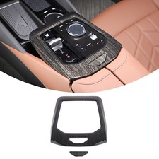 Schaltknauf-Zierblende aus schwarzem ABS in Holzoptik, 2er-Set für BMW 5er 2024+