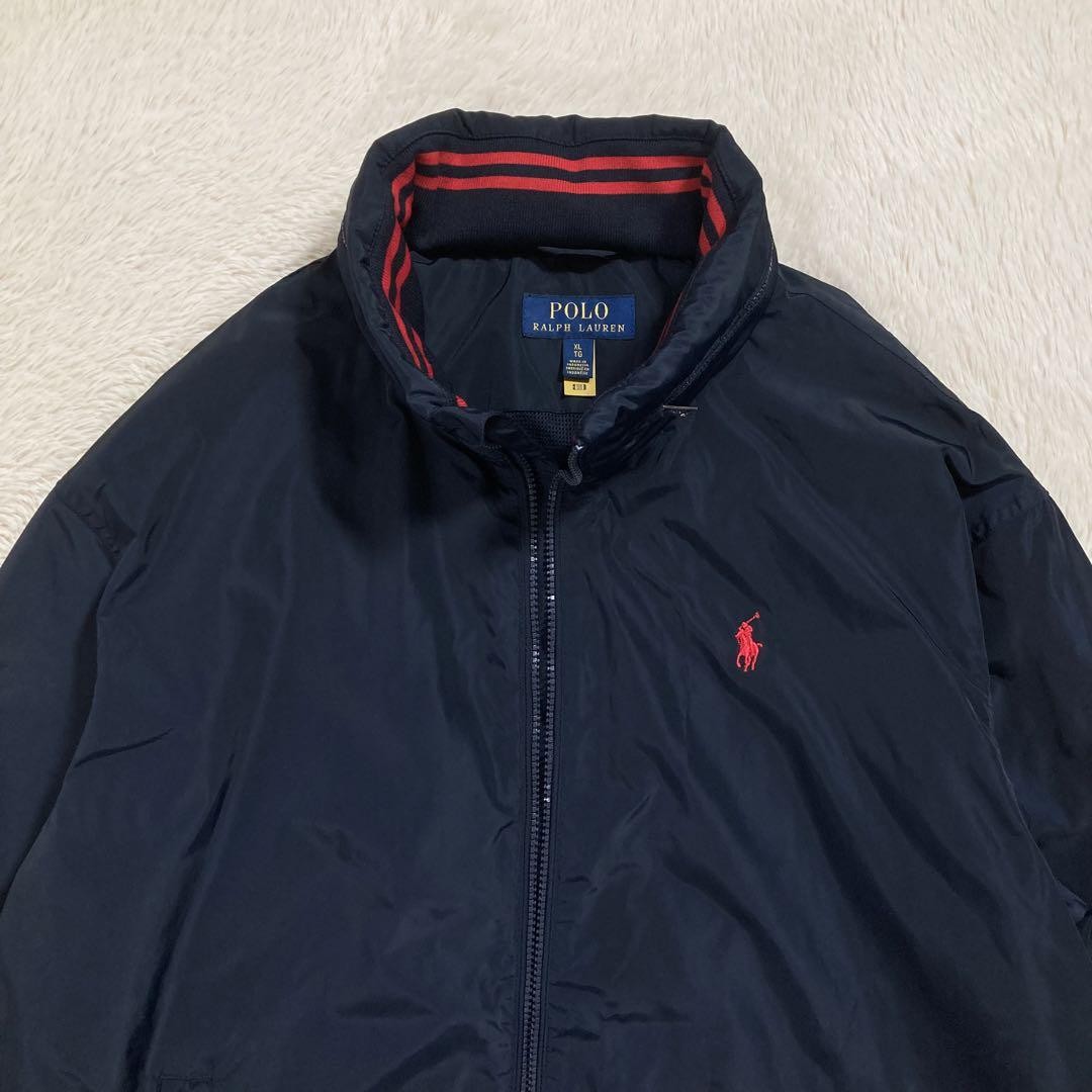 Polo Ralph Lauren giacca cappotto zip uomo taglia XL logo pony blu navy