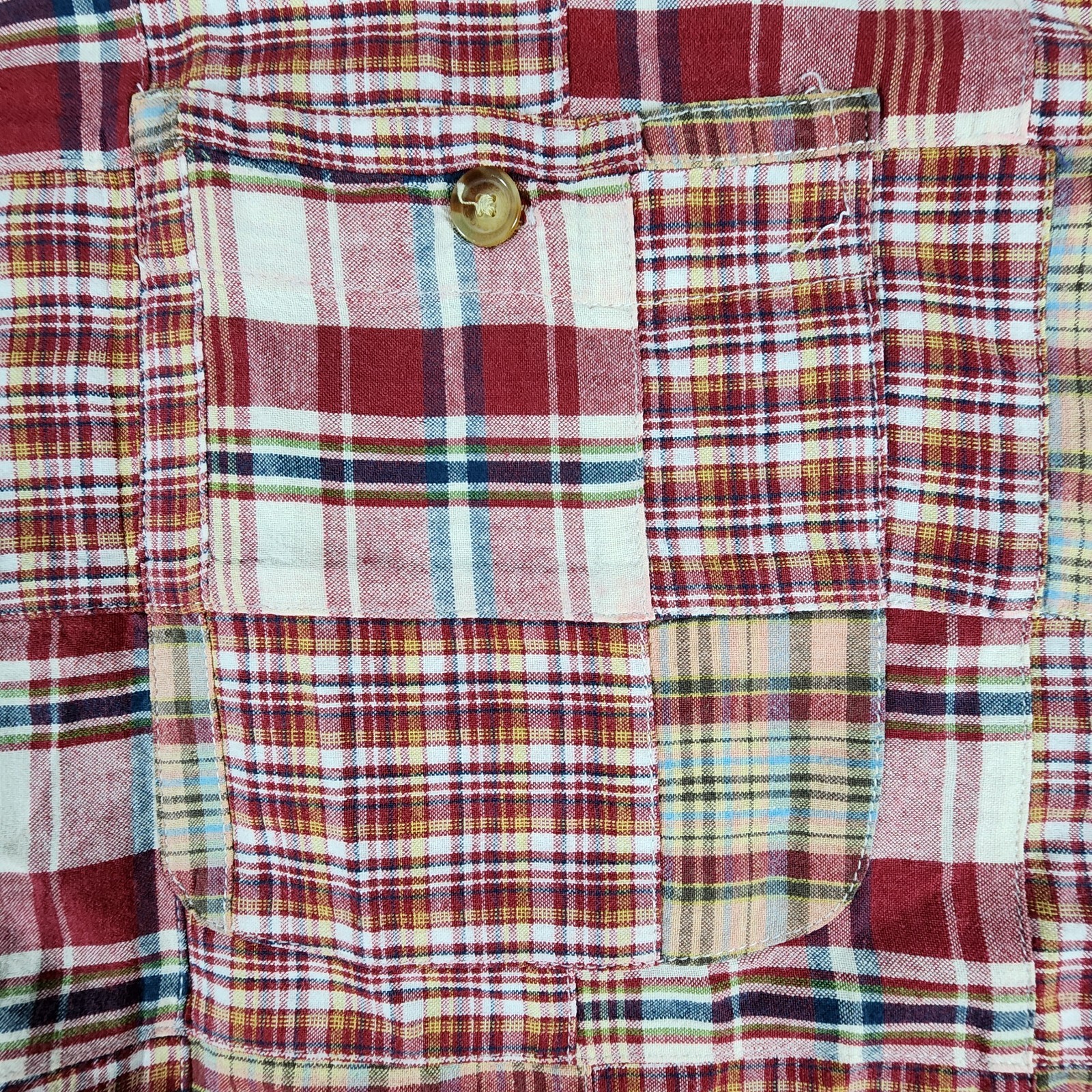 VTG Orvis Patchwork Madras Plaid Button Down Long… - image 4