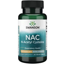 Swanson Nac N-Acetyl Cysteine - Extra Strength 1,000 mg 60 Vegan Tabs