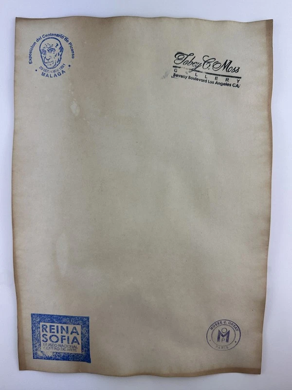 Pablo Picasso COA 艺术绘画 原版绘画 复古纸 签名 — 第 2/3 张图片