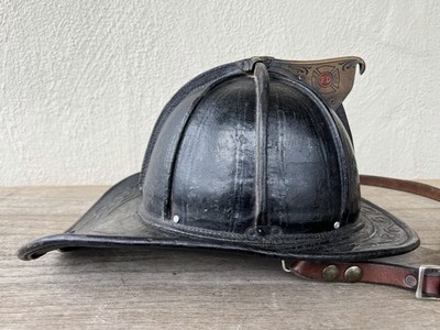 Cairns & Brothers New Yorker Leather Fire Helmet No Repairs Vintage Fireman Hat