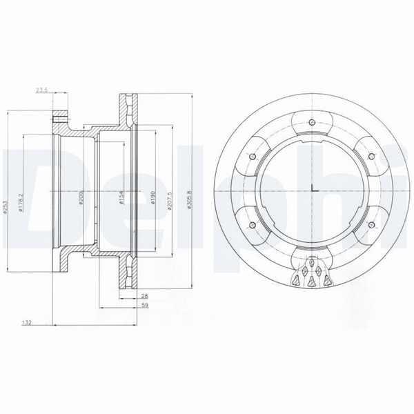 Bremsscheibe Hinterachse FüR Iveco Daily IV Pritsche/Fahrgestell V Kasten VI Bus-image