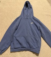 Nike Boy  s Girl  s Hoodie Light Blue White Embroidered Logo Size Youth XL