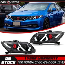 Devil Eye Led Headlights For Honda Civic 2012-2015 Ex Ex-l Gx Lx Si Dx Hybrid 2x