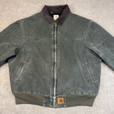 ジャケット・アウター Carhartt Santa Fe Rare Color and Size Vintage Carhartt Santa Fe Jacket Men XL J14 MOS Green Canvas
