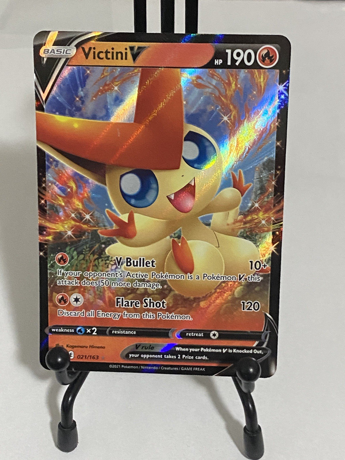Victini V 21/163 Battle Styles Ultra Rare Full Art Holo Pokemon TCG NM 🔥- 418
