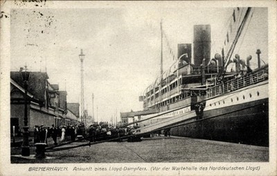 Ak Bremerhaven, Ankunft eines Lloyd-Dampfers - 5040640