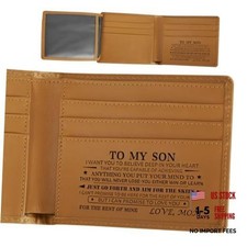 To My Son Gifts, Personalized Leather Wallet For Son From English version 1