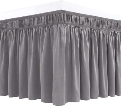 King Cal King Wrap Around Bed Skirt 18 Inch Drop White Easy Fit Elastic Dust