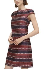 Vince Camuto Jacquard Cap Sleeve Shift Dress Size 4 NWT