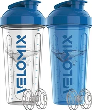 -2 Pack- 28 oz Protein Shaker Bottles for Protein Mixes - 2x Wire Whisk | Lea...