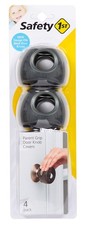 Safety 1st Parent Grip Door Knob Covers, Grey/Charcoal, 4 Count 4 Pack, Gray