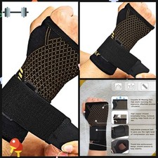 INDEEMAX Copper Wrist Support Sleeve Pair | Compression Brace for Pain 