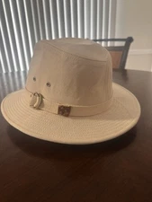Dorfman Pacific Headwear Bucket Hat 100% Cotton, Size L, Tan. Vintage.
